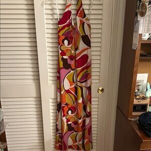 Bisou Bisou Pink and Orange Maxi Dress